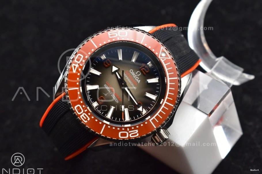 Dial TF Deep Gray Ceramic Rubber SS A2824 on Best Strap Orange 6000M Black Ultra Bezel Seamaster Edition 1:1 0512